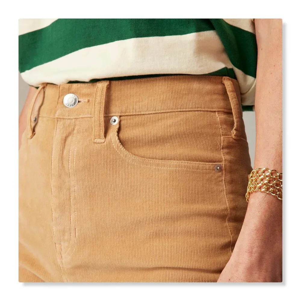 J Crew Wide Leg Corduroy Trouser Pants in Sand Castle Women 29 - Picture 2 of 14